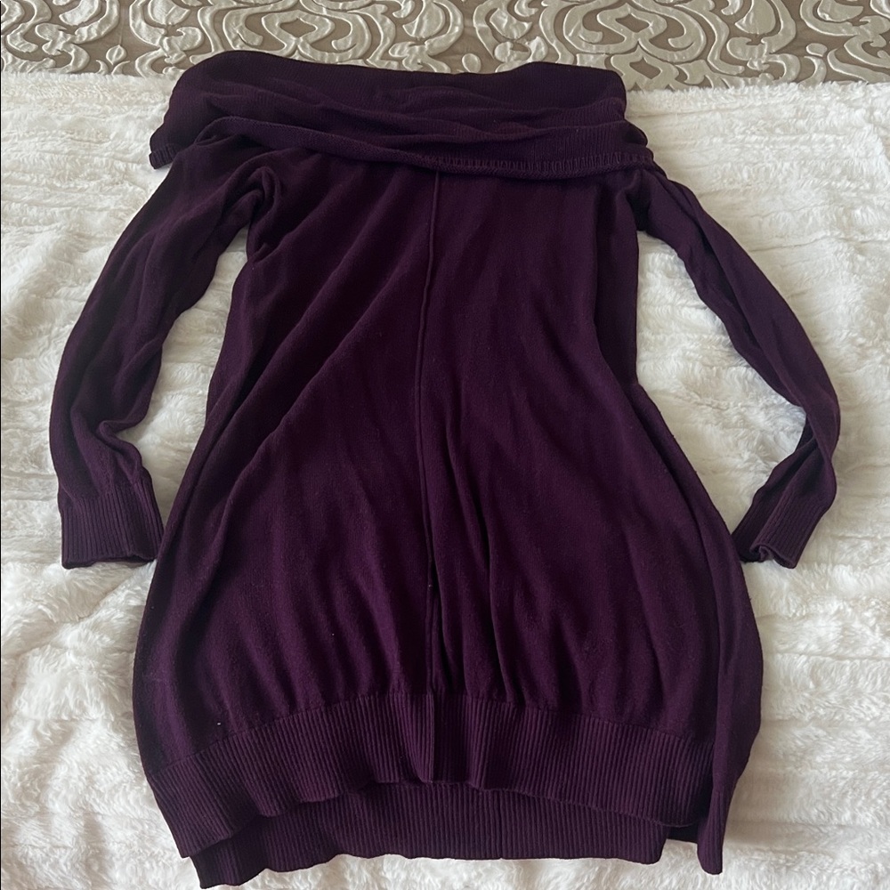 Express Deep Purple Off-Shoulder Sweater
